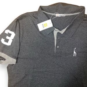Mens‎ H2H Giraffe Gray Short Sleeve Polo Shirt Size XL Golf